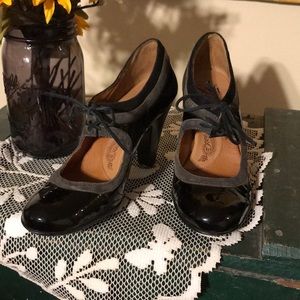 SOFT-brand black patent leather heels